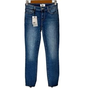 PAIGE SKYLINE ANKLE PEG DISTRESSED MEDIUM WASH JEANS BRELAND NWT WOMEN'S SIZE 25